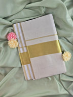 Half tissue-half cotton Kerala Traditional Saree