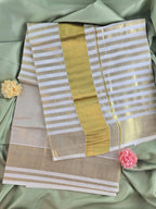 Half tissue-half cotton Kerala Traditional Saree