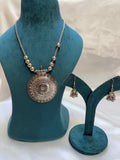Oxidised necklace with earrings
