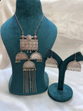Oxidised necklace with earrings
