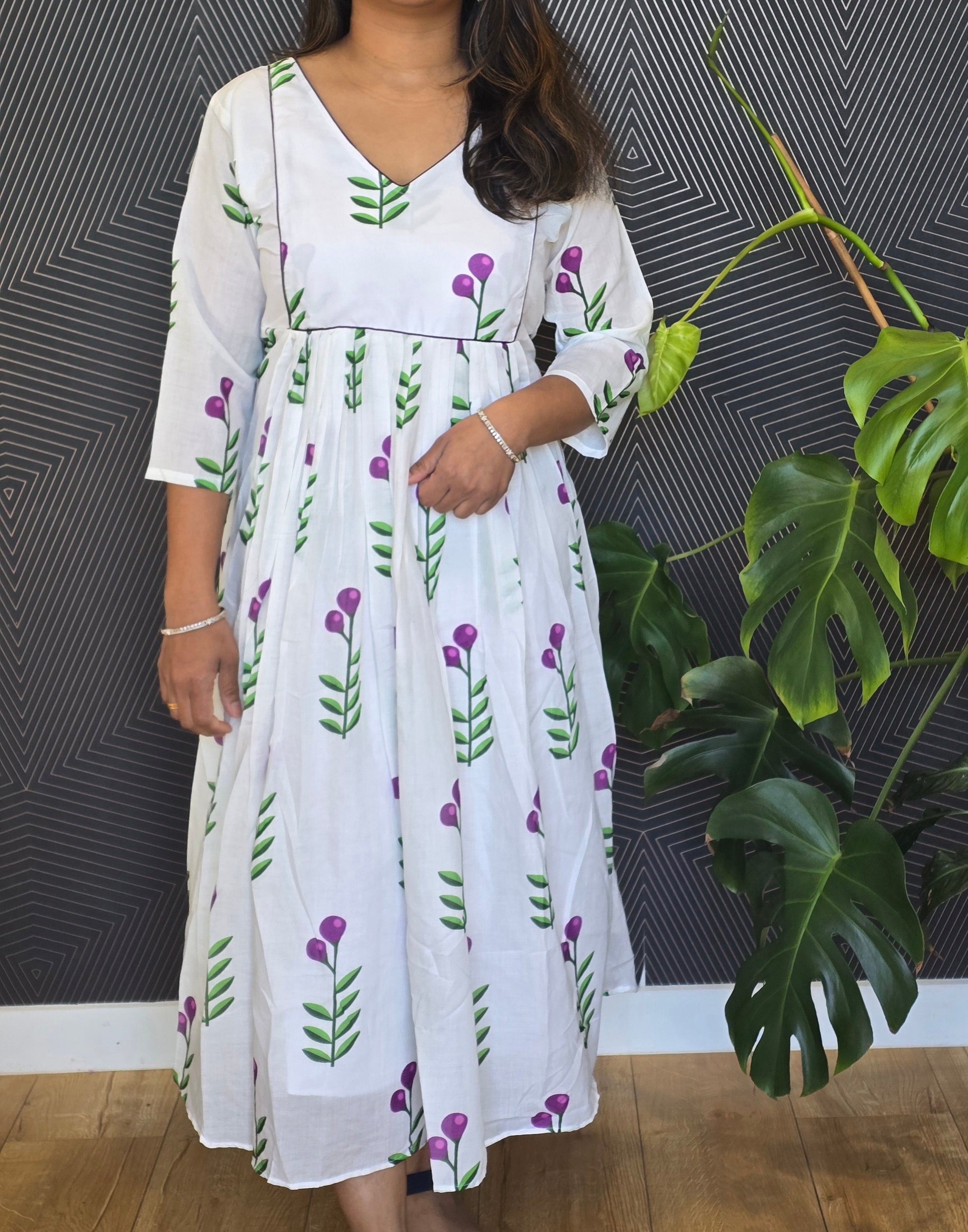 Purple blossom kurti