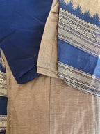 Light brown with black fully stitched dhavani/halfsaree